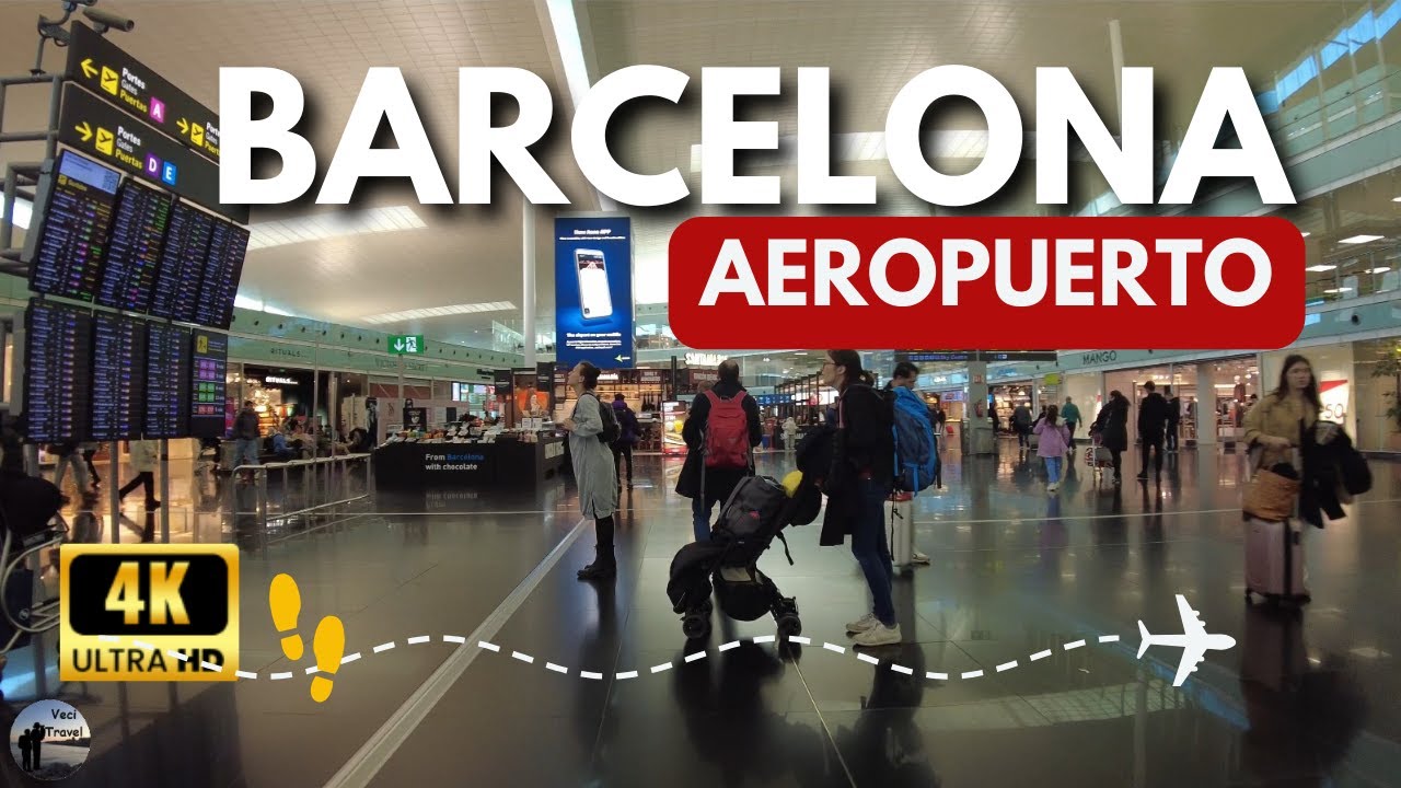Barcelona, España | AEROPUERTO DE | Recorrido a Pie 4K