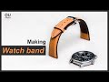 Leather | Making luxury watch band from scrap /watch strap /DIY