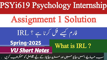 Psyi619 Assignment 1 Solution || psyi619 Internship in Psychology Complete Guidelines || psyi619