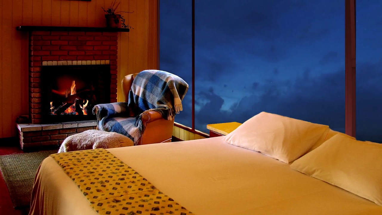 Seaside Cabin in the Storm Ambience rain sounds, stormy ocean