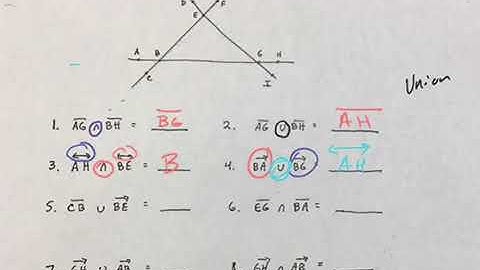 Honors Geo - Unit 1 - 1.1 Intersections and Unions