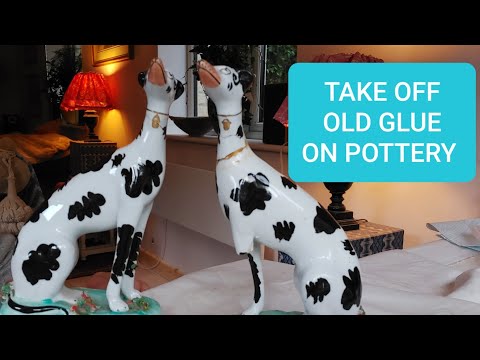 HOW TO TAKE OFF OLD GLUE ON POTTERY