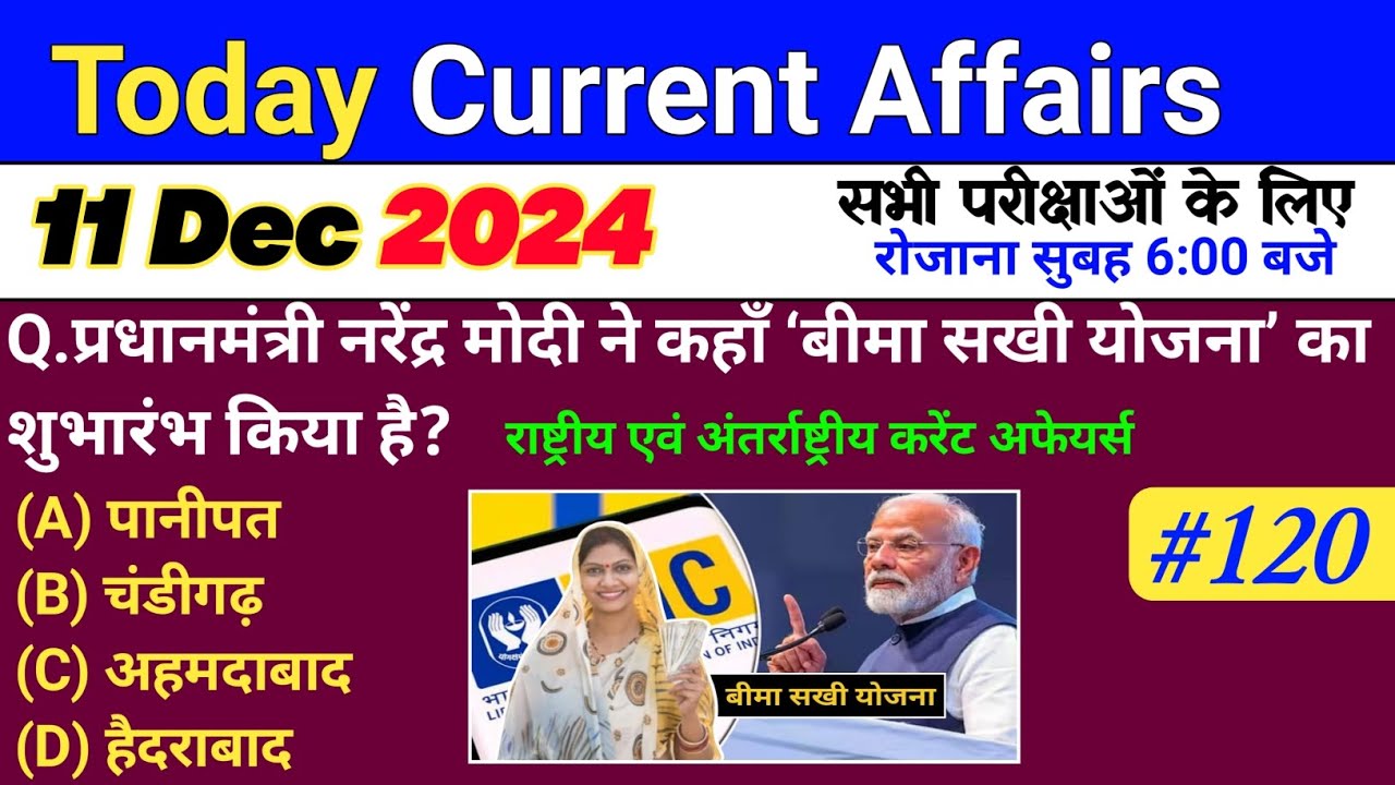 11 December 2024 Current Affairs l Daily Current Affairs Quiz l Current ...