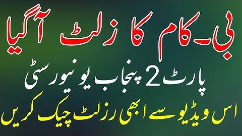 B.Com Part 2 Punjab University Annual Result Announced 2020 - PU BCom Part 2 Annual Result 2020