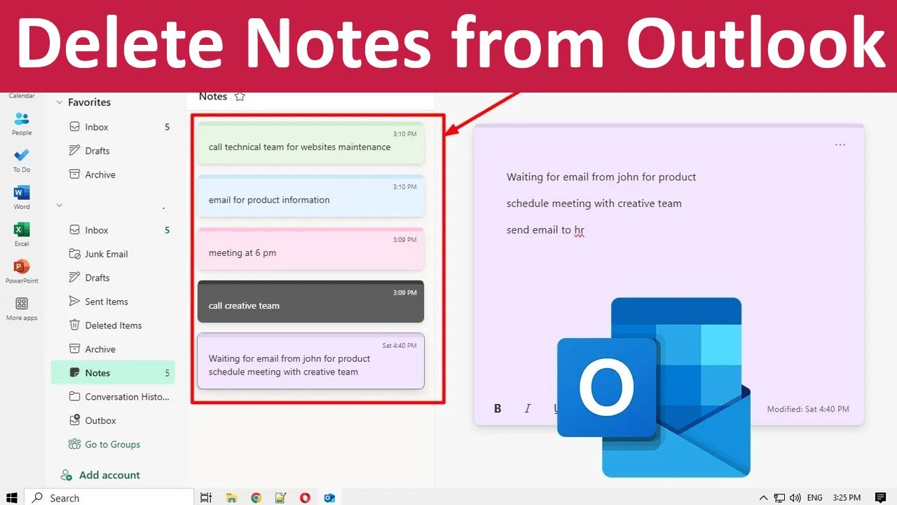 How to Delete Notes from Outlook? - YouTube