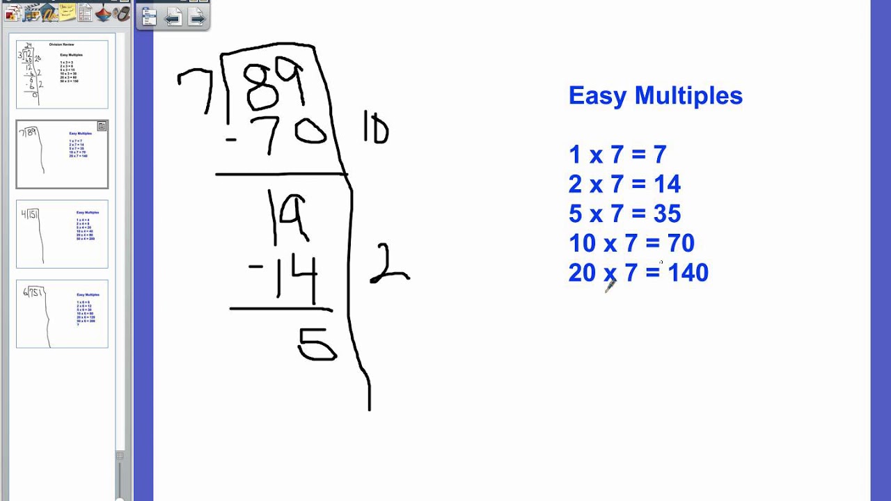 Partial Quotients Division Review - YouTube