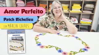 Patch Richelieu | Caminho de mesa com flor Amor Perfeito