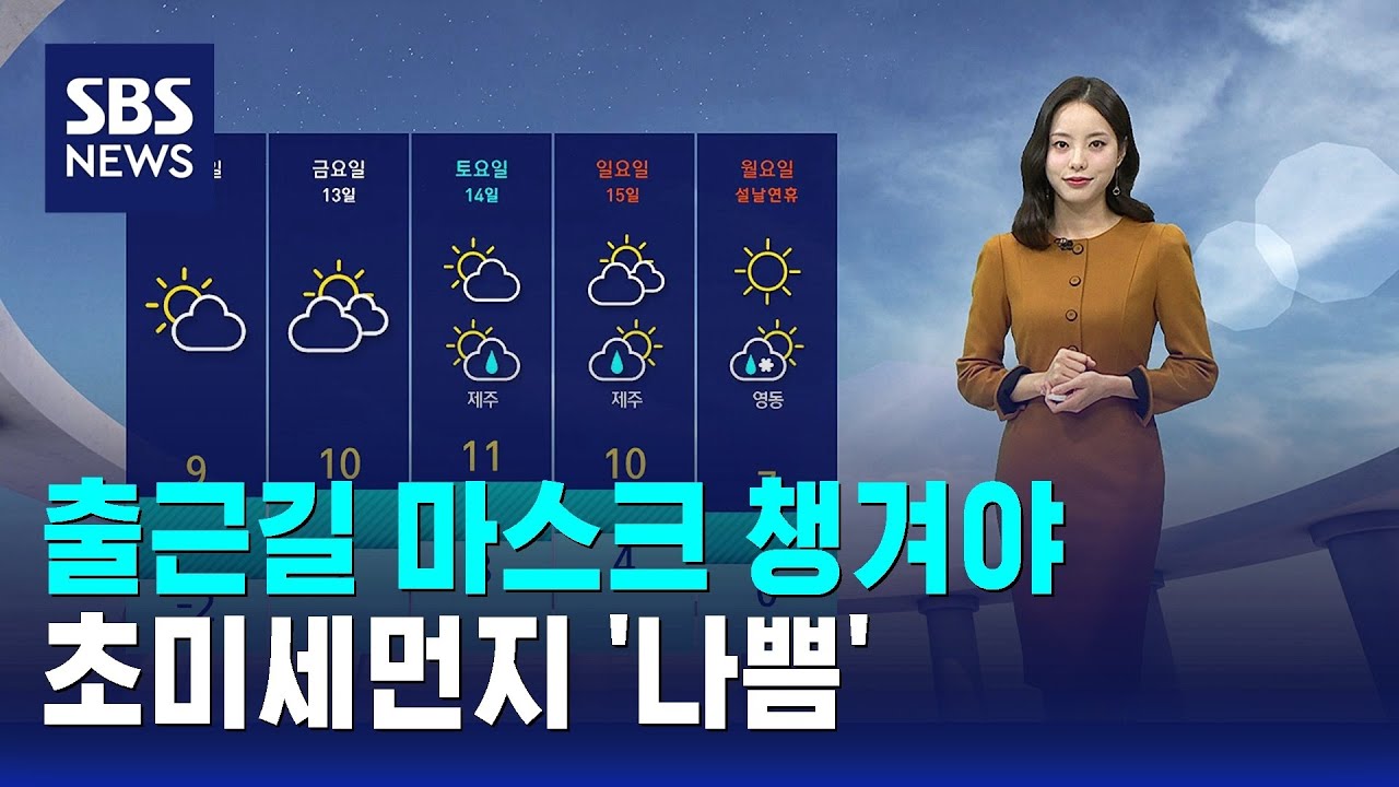 [날씨] 출근길 마스크 챙겨야…초미세먼지 '나쁨' / SBS