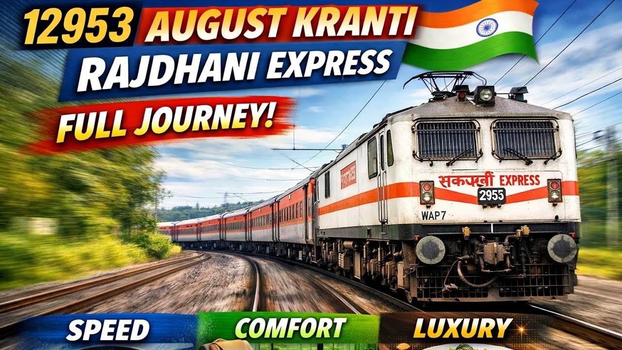 🚆 12953 August Kranti Rajdhani Express | Full Journey | Speed, Comfort & Luxury 🇮🇳