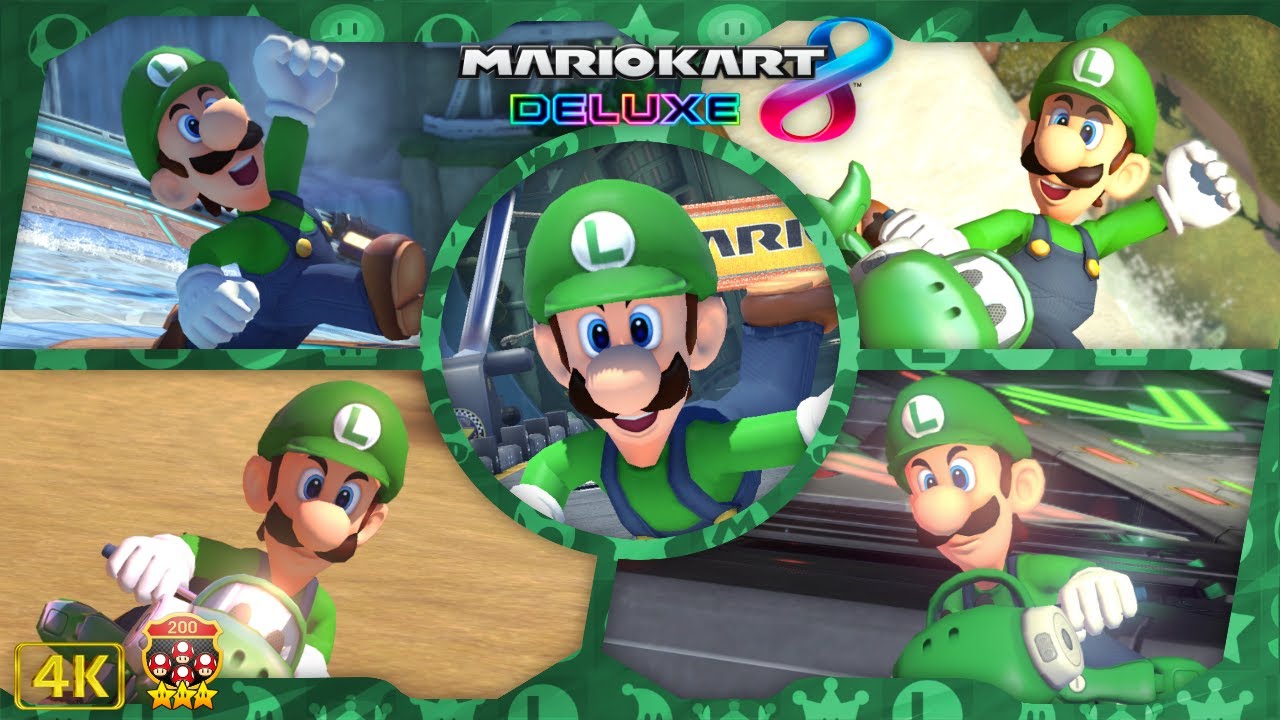 Mario Kart 8 Deluxe DLC ⁴ᴷ Full Booster Pass Course (200cc, All 12 DLC Cups) Luigi gameplay
