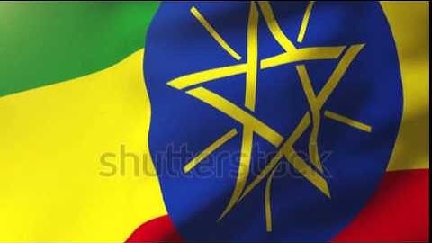 Ethiopia flag waving in the wind. Looping sun rises style. Animation loop Stock video by