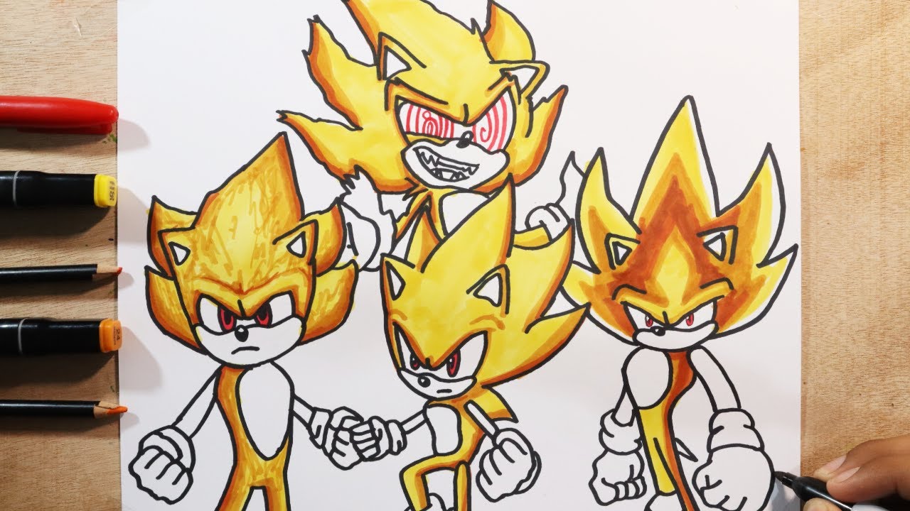COMO DIBUJAR a SUPER SONIC en DIFERENTES ESTILOS - YouTube