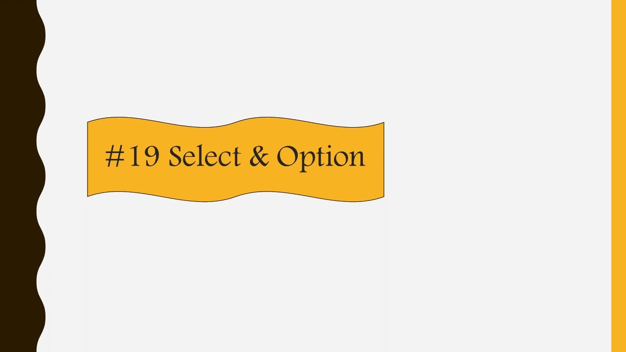 #19 تعلم HTML حتى الاحتراف 2022 (Select , Option)