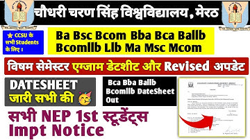 CCSU BIG UPDATE !! | सभी स्टूडेंट्स के लिए | Odd Professional Exam Datesheet 🥳 ।#ccsu