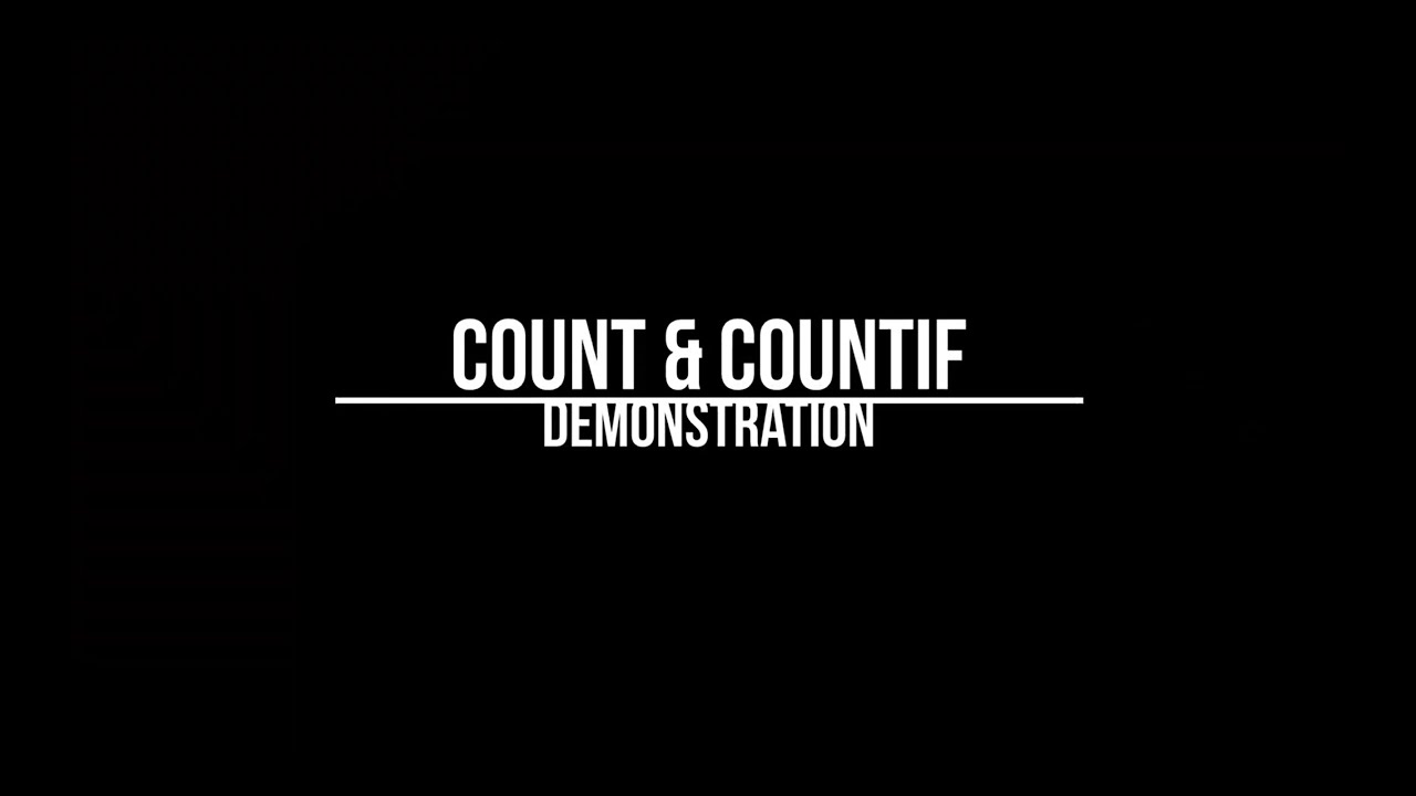 Excel Demo - COUNT/COUNTIF & VBA version