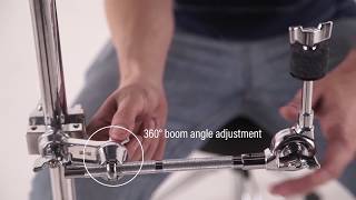 Add a cymbal and mic to your kit using the SC-CMBAC Medium Cymbal Boom Arm with Attachment Clamp