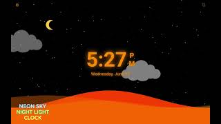 Neon Sky Night Light Clock screenshot 5