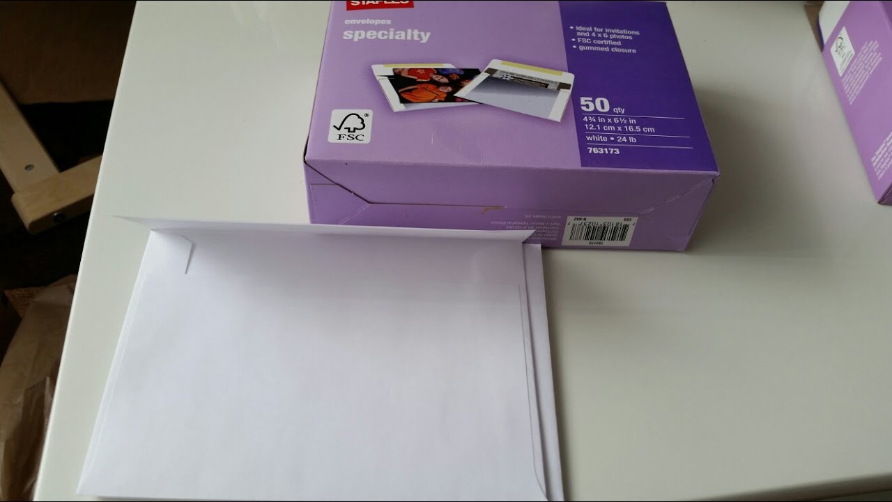 Staples envelope for 4 x 6 invitation card - YouTube