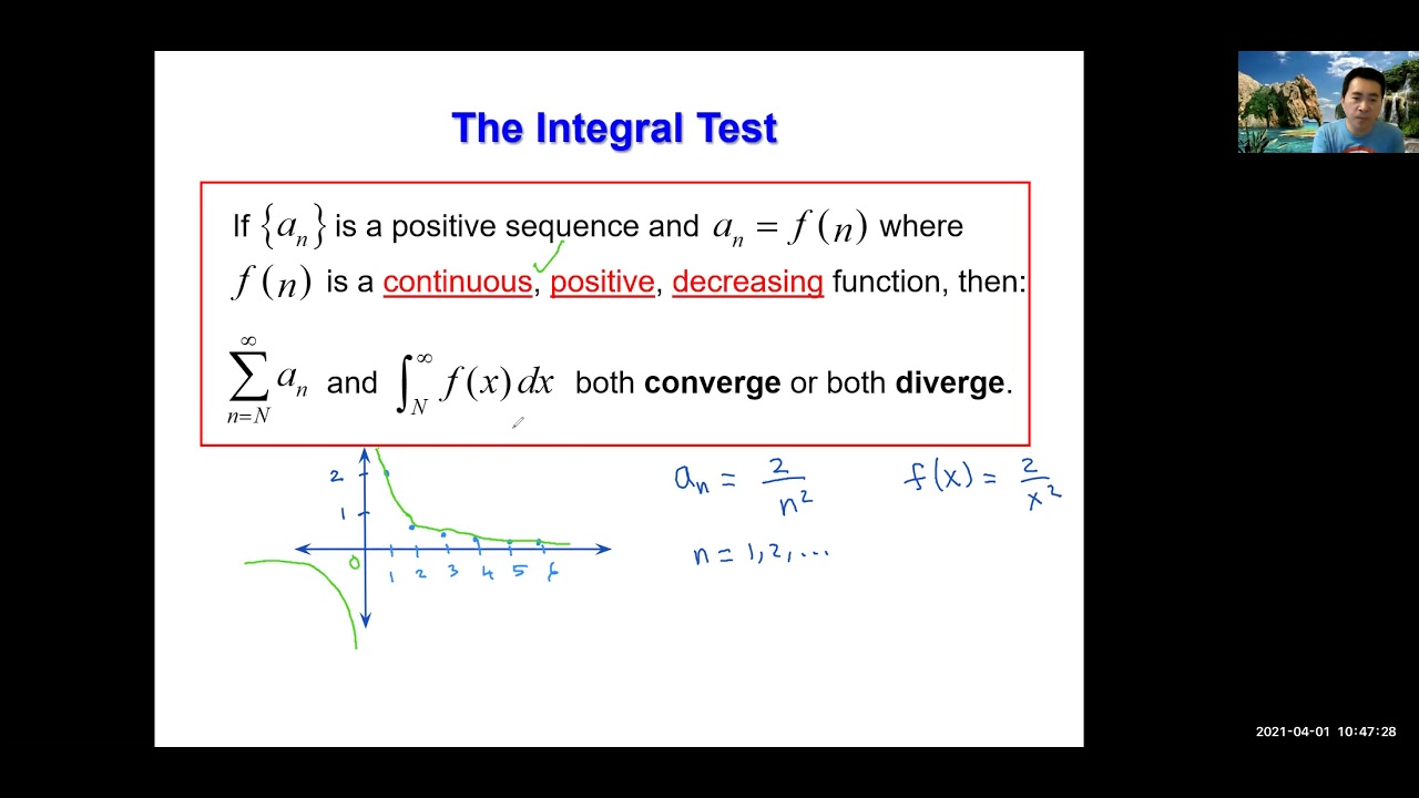 9.3 The Integral Test and p-series Part 1 - YouTube