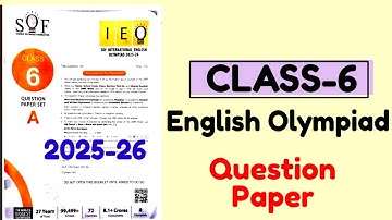 SOF IEO CLASS 6 SET-A /SOF English Olympiad Question Paper 2025-26 Class 6#sofieo2025 #olympiad2025
