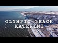 Olympic Beach during winter Drone Footage