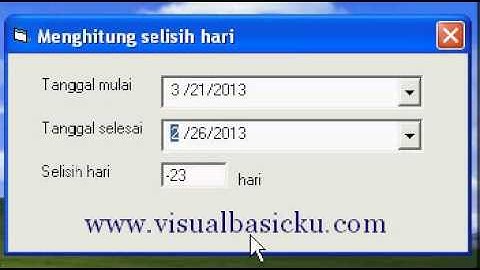 Belajar VB 6 - Menghitung selisih hari