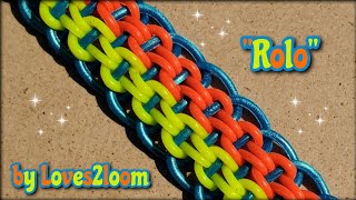 " Rolo" Rainbow Loom Bracelet Tutorial (2 bars wide)