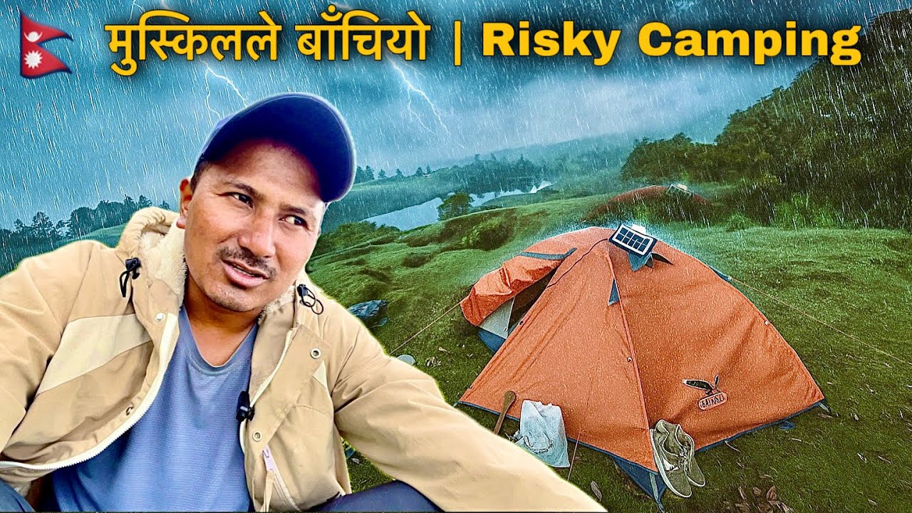 Camping in a MONSTER Thunderstorm – Would We Survive? | Camping in Nepal | Tilak Shrestha