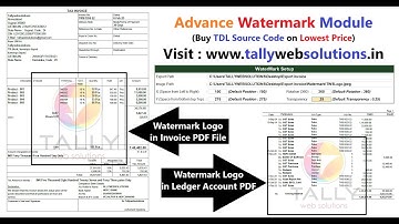(Buy TDL Source Code Only Rs.360) Advance Watermark Module in Tally Prime 6.2 | tallywebsolutions.in