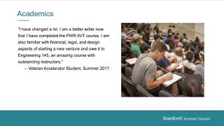 Stanford Summer Session Veteran Accelerator Webinar