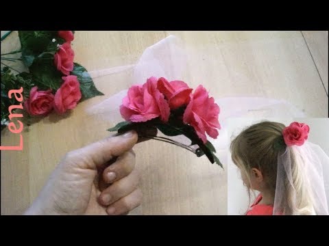 Kreative Tipps von Lena - Flower Hair Veil - Blumen Spangen Schleier DIY