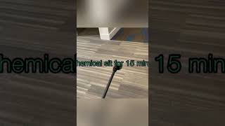 Cleaning carpet with Dawn liquid soap.