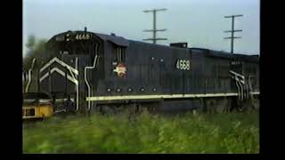 MOPAC DOMINATES EVENING AT DOLTON JCT., IL JUNE 1983! BUT DON'T MISS AN OLD U-BOAT ON CONRAIL!