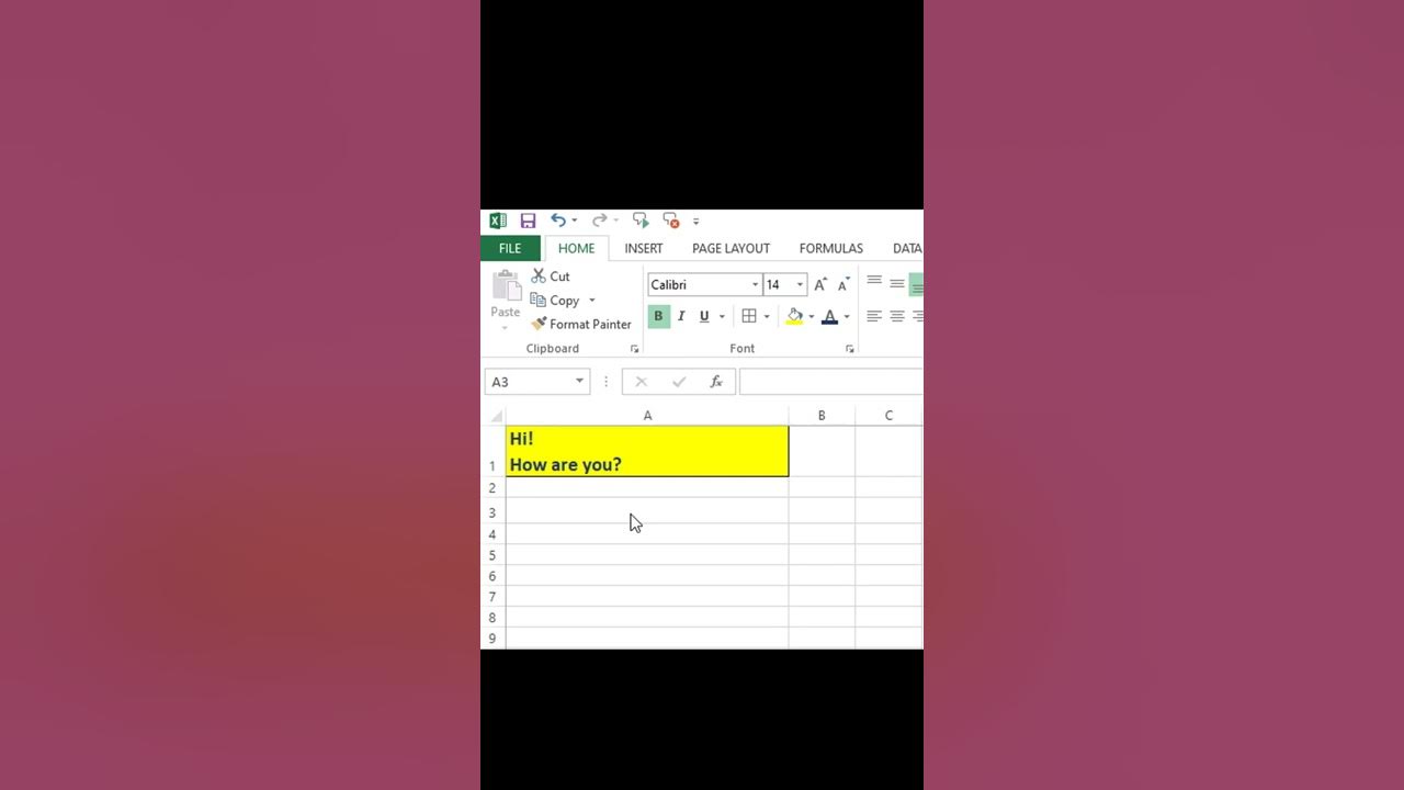 How to Type Multiple Lines in a single Cell in MS Excel || #Shorts ...