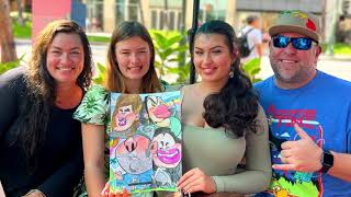 Family Caricature in Waikiki!