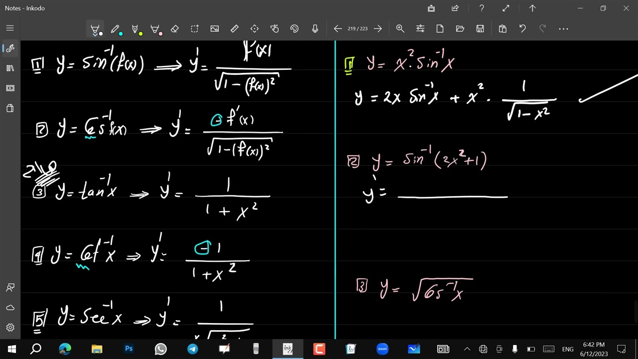 #تفاضل / اشتقاق الدوال المثلثية العكسية ✨💯