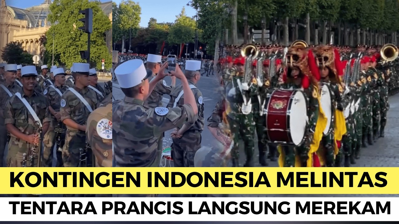 HEBOH !!! TENTARA PRANCIS RAME RAME MEREKAM AKSI MEMUKAU KONTINGEN TNI TAMPIL DI GARIS DEPAN