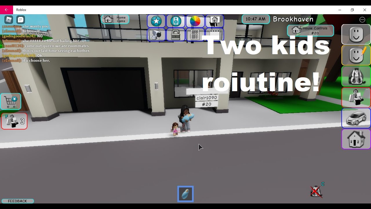 My Routine With Two Kids Brookhaven Roblox Youtube - imagies of of a roblox home and kids playing