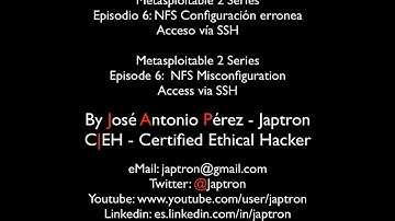 Metasploitable 2 Series - Episode 6 - NFS Misconfiguration - Access via SSH