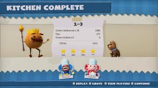 Overcooked! Level 1-3 (4 Stars) - 2 Players