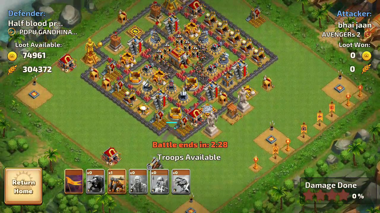 Raging Bison attack 100% in bahubali the game easily