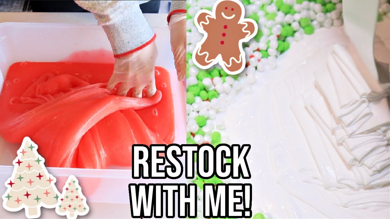 RESTOCK MY SLIME SHOP WITH ME! MySlimeShack Christmas Slimes!