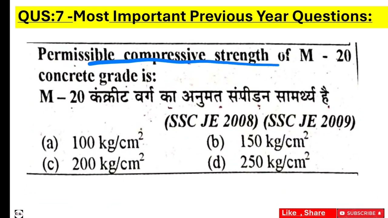 CONCRETE TECHNOLOGY: RRB JE & SSC JE Most Previous Year Questions  #engineering#rrbjecivil