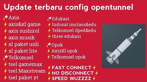 Update terbaru config opentunnel speed wuz, 11 september 2021
