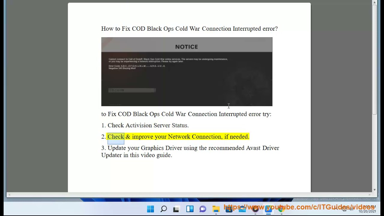 Fix COD Black Ops Cold War Connection Interrupted error on Windows 11/10