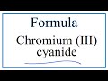 Chromium-3 Cyanide and Cyanide Ion Concepts