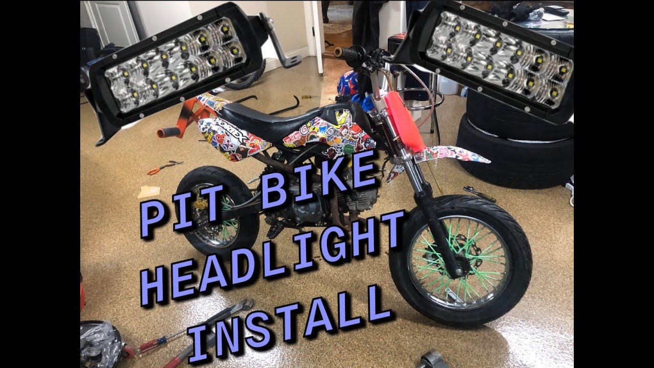 pit bike headlight install (street legal pit bike) YouTube