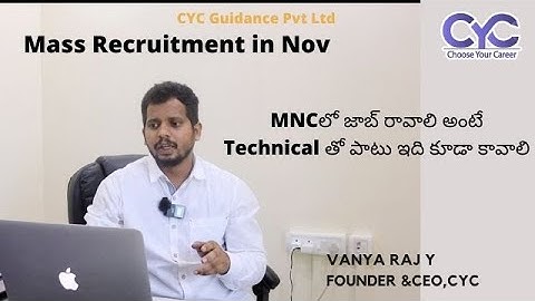 MNCలో జాబ్ రావాలి అంటే Technical తో పాటు ఇది కూడా కావాలి|Vanya Raj|CYC Guidance Pvt Ltd