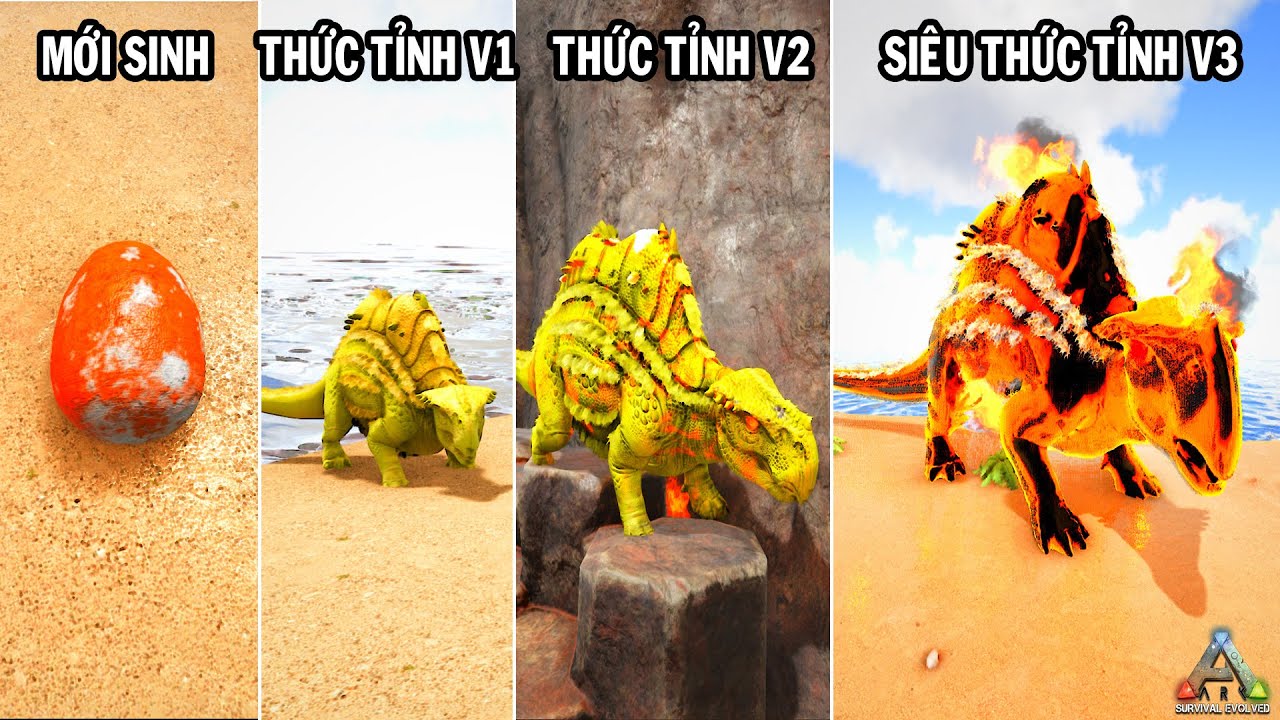 ARK - Khủng long hoàng kim Camelsaurus thức tỉnh sức mạnh nguyên tố Vàng | GHTG