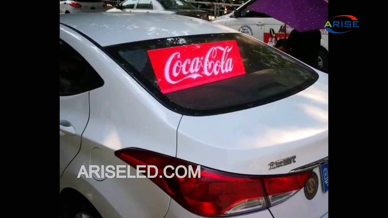 Glass LED Screen for Store,Car taxi rear window transparent led screen ...